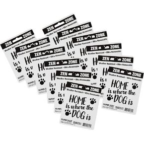 Sunburst Systems 6242 Home is Where The Dog is Zen Zone Decal, 3.5" x 3", 12 Pack