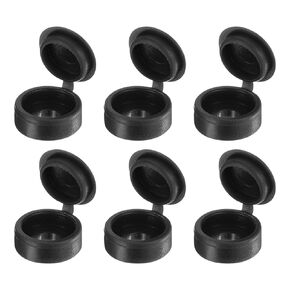 uxcell 200pcs Screw Cover Caps, 3mm Plastic Hinged Screw Caps Fold Screw Snap Covers for Covering Screw Head (Black)