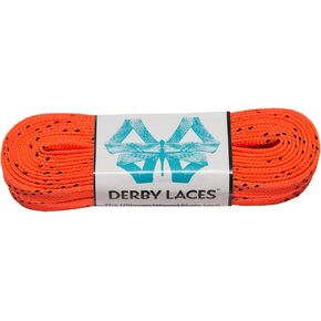 Derby Laces Orange 108 Inch Waxed Skate Lace for Roller Derby, Hockey and Ice Skates, and Boots