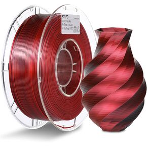 Tri-Colors PLA 3D Printer Filament 1.75mm, Coextrusion Rainbow Filament with Silk PLA Red-Yellow-Blue, 3D Printing Filament +/-0.02mm, 1kg/2.2lbs