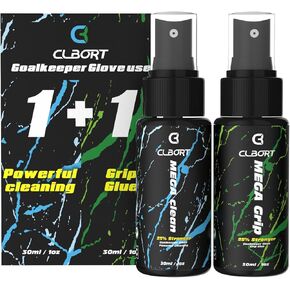 Goalkeeper Glove Spray Bundle, Contains MSDS Certified 30ml Goalkeeper Grip Spray + 30ml Goalkeeper Glove Wash & Prepare Spray