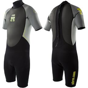 Body Glove Pro3 Men's Shorty Springsuit 2/1mm Neoprene Diving Suit, Lightweight Back Zip Short Sleeve Wetsuit for Boogie Boarding Surfing Swimming Snorkeling Scuba Diving - M/L