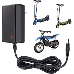 12v Charger for Razor Power Core E90 Charger for Electric Scooter Black Label Powercore E90 E95 12V Kids Ride On MX125 Dirt Bike 5FT 12 Volt Power Adapter