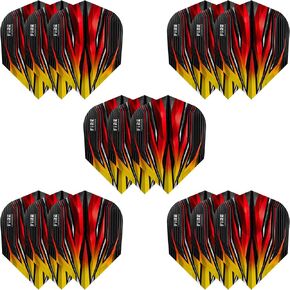 Harrows FIRE FLIGHTS| Set of x5 Premium Extra Strong Dart Flight Bag (15 Flights) (Red)