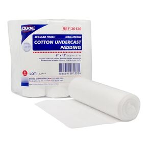 Dukal DUK 30126 Cotton Undercast Padding, Non-Sterile, Regular Finish, 6" x 4 Yard (Pack of 6)