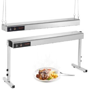 36 Inch Food Heat Lamp Strip Commercial Food Heating Warmer Lights Hanging Overhead Stainless Steel with Cord for Food Restaurant Buffet Catering Kitchen 750W/110V