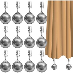 12 Pack Outdoor Curtain Weights, Heavy Duty Drapery Weights for Pergola Patio Gazebo Cabana, Stainless Steel Clip for Fixing Tablecloth Garden Flag