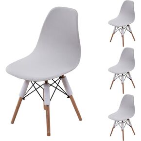 NILUOH Shell Chair Cover Mid Century Modern Dining Chair Covers Lounge Armless Chairs Covers for Kitchen,Dining Room,Set of 4,Black