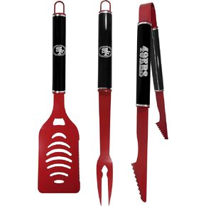 Siskiyou Sports NFL San Francisco 49ers 3 pc Color and Black BBQ Set, Team Colors, One Size