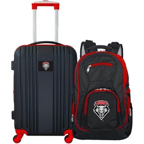 University of New Mexico Lobos 2-Piece Luggage Set, Includes 21-inch Two-Tone Hardcase Spinner and 19" Laptop Backpack