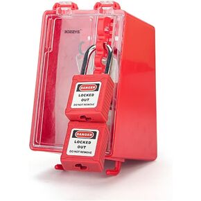 Lockout Tagout Lock Box Group Padlock Box Wall-Mounted Locks Lock Out Tag Out Station 8 Locking Positions &1 Key Slot