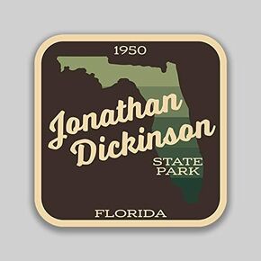 Jonathan Dickenson State Park Florida Decal Sticker | 4-Inches by 4-Inches | 5-Pack Premium Quality Vinyl Sticker | UV Protective Laminate | SP852