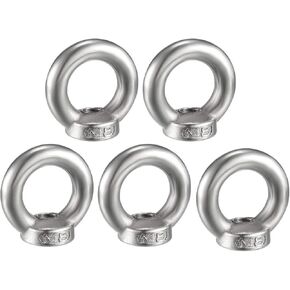 uxcell Lifting Eye Nut M8 Female Thread 304 Stainless Steel Round Shape for Rope Fitting Pack of 5