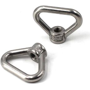 304 Stainless Steel Eye Nut M10 Triangle Ring Shape Lifting Eye Nut Set Threaded Nut Fastener 6PCS