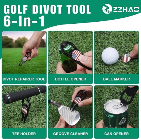 ZZHAO Golf Divot Tool and Golf Ball Marker, Divot Repair Tool，Golf Accessories for Men, Funny Gifts for Men, Tools for Men in Saudi Arabia