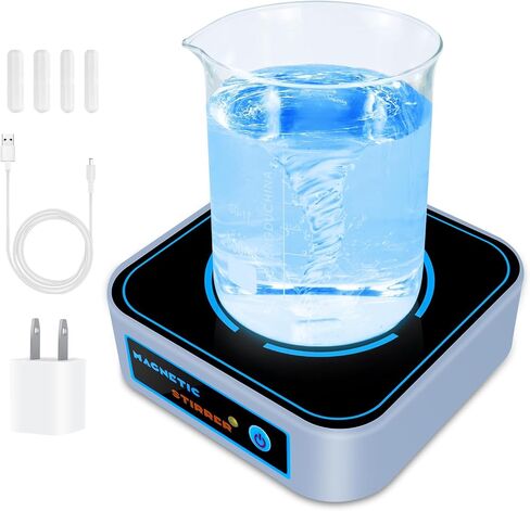 Magnetic Stirrer, Mini Magnetic Stir Plate with 4 Pcs Stir Bars, 3000RPM Magnetic Stirrer Mixer Lab Stirrers, Max Capacity 2000ml, Brushless DC Motor and Adjustable Speed-Yellow in Saudi Arabia