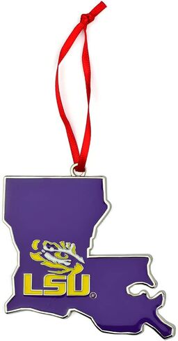 LSU Tiger Eye State Shaped Metal Christmas Ornament in Kuwait
