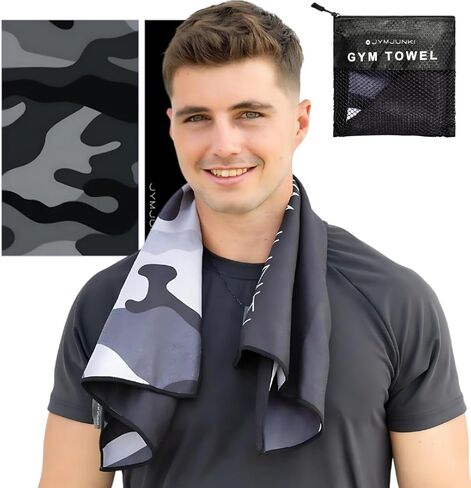 Gym Towel for Working Out (35 x 17 Inches) - 100% Recycled Microfiber, Lightweight Soft & Highly Absorbent Sports, Yoga & Workout Towel, Sweat Towel for Gym - Ideal Gift in Saudi Arabia