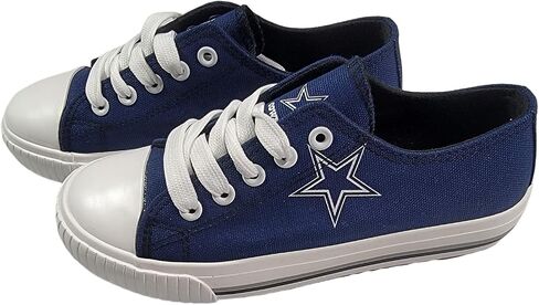 أحذية رياضية من FOCO NFL Team Kids ذات قمة منخفضة وشعار كبير (دالاس كاوبويز، نظام مقاسات الأحذية الأمريكية، طفل كبير، رجال، نطاق رقمي، متوسط، 3-4) in Saudi Arabia