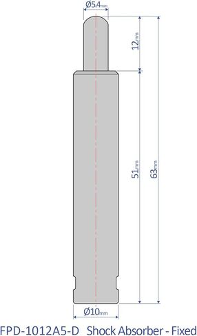 ممتصات الصدمات/مخمدات خطية من بانسباخ FPD-1012A5-DW، 63 مم × 10 مم × 5.4 مم in Kuwait
