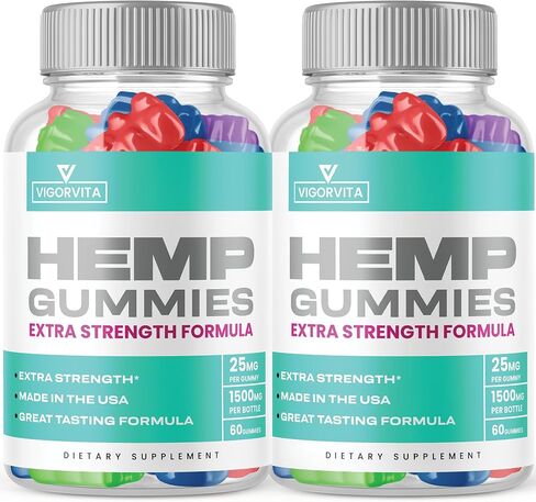 (2 Pack) Vigorvita Gummies - Official Formula - Vigor Vita Gummies Extra Strength Gummy with Hemp Extract, Vigorvita Gummies for Health, Vitgorvital Gummies, Vigorvitagummies New 2023 (120 Gummies) in Saudi Arabia