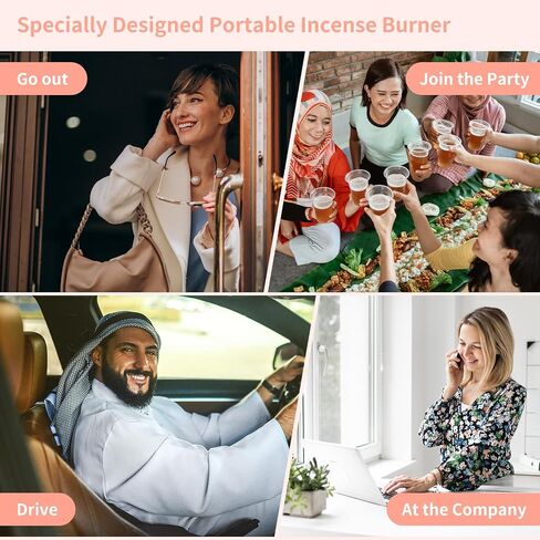 Electric Incense Burner - Upgraded 3rd generation hair bakhoor burner - Arabian Rechargeable type-C Incense Burner- Portable Bakhoor Burner for Ramadan and Muslim (Black) in Saudi Arabia