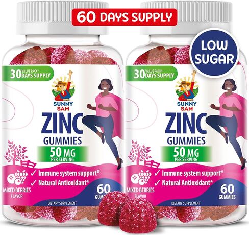 Zinc Gummies for Adults - Zinc Chewable Gummy for Immune Support - Powerful Natural Antioxidant Non-GMO Supplement for Children Men Woman Adults in Saudi Arabia