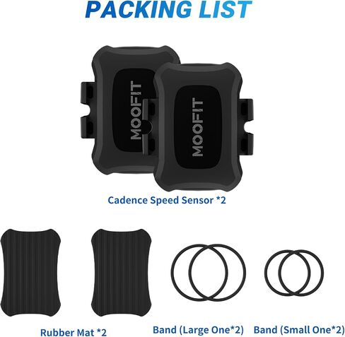 MOOFIT Speed/Cadence Sensor,ANT+ Bluetooth Cycling Cadence Sensor,Wireless RPM Sensor for Bicycle or Spin Bike,IP67 Speed and Cadence Sensor Compatible with Wahoo, Zwift, Openrider, Peloton in Saudi Arabia