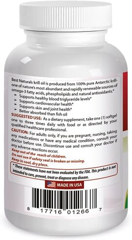 Best Naturals Krill Oil Soft Gel, 1000 mg, 60 Count in Saudi Arabia