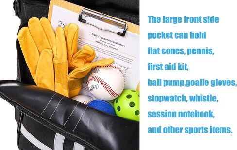 Youeon Soccer Ball Bag Hold 14-16 Balls, Large Mesh Sports Ball Bag Equipment Adjustable Shoulder Strap, Football Bag Basketball Bag for Coach, Heavy Duty Netted Bag with 2 Front Pockets in Kuwait