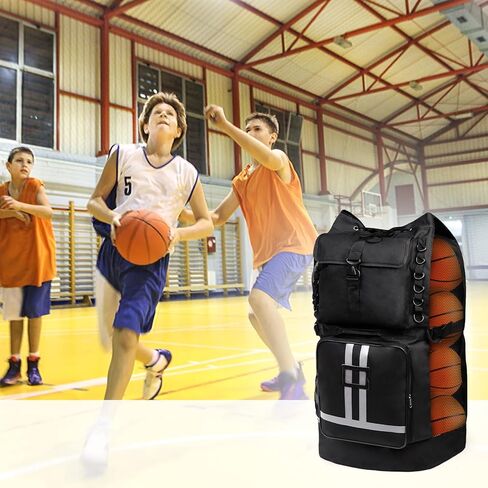 Youeon Soccer Ball Bag Hold 14-16 Balls, Large Mesh Sports Ball Bag Equipment Adjustable Shoulder Strap, Football Bag Basketball Bag for Coach, Heavy Duty Netted Bag with 2 Front Pockets in Kuwait