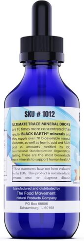 Black Earth Ultimate Trace Minerals 10x Strength, Fulvic Acid & Humic Acid, Non GMO Vegan Dropper, 1 Ounce - Ideal Supplement for Athletes in Saudi Arabia