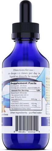 Black Earth Ultimate Trace Minerals 10x Strength, Fulvic Acid & Humic Acid, Non GMO Vegan Dropper, 1 Ounce - Ideal Supplement for Athletes in Saudi Arabia