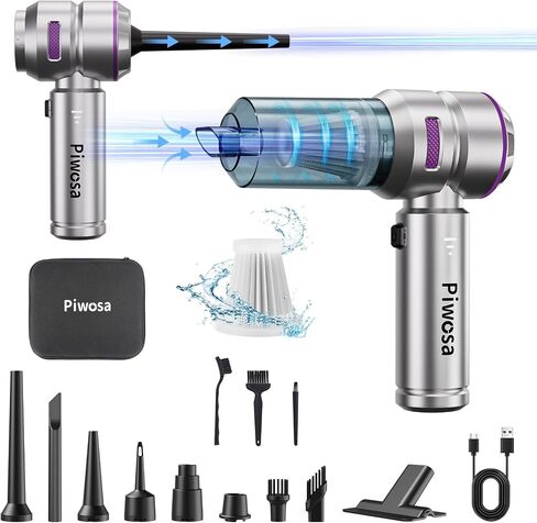 Handheld Vacuum Cordless, Car Vacuum Cleaner with Brushless Motor, Strong Suction Vacuum & Compressed Air Dusters with LED Light, Type C Port, Wireless Mini Portable Hand Vacuum Blower for Home, Pet in Saudi Arabia