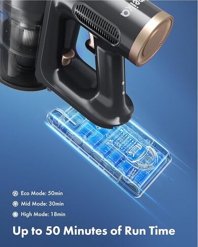 Homeika- Pro Version- 28k PA Cordless Vacuum- Digital Display- 50 Min Run Time- 3 Speeds- Telescopic – 300 Watts- Brushless Motor- 8 in 1- HEPA Filter- for All Floors- Detachable Battery Black in Saudi Arabia