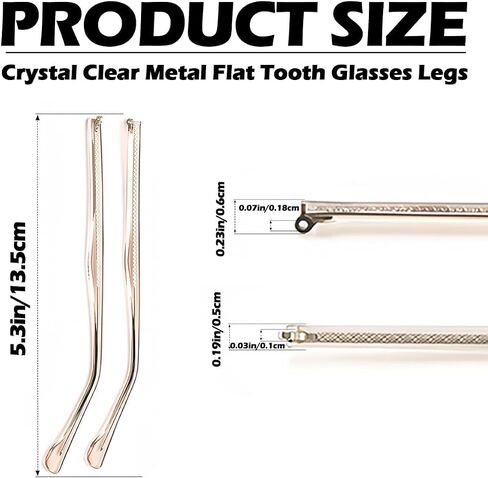 1 Pair Metal Eyeglass Replacement Arm, Eyewear Frame Temple Replacement Universal Sunglasses Arm Legs Replacement for Thin Metal Glasses, Sunglasses（Clear） in Saudi Arabia
