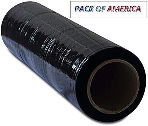 Stretch Film - 2 Roll Black, 18" x 1100 Feet, 80 Gauge (20 Micron) Industrial Heavy Duty Plastic Shrink Wrap and Hand Saver for Packing, Shipping, Pallet, Moving Supplies in Saudi Arabia