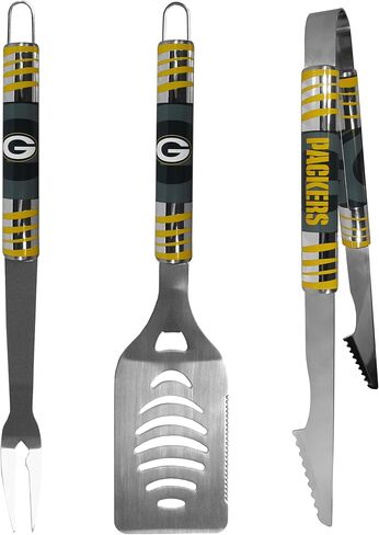 NFL Siskiyou Sports Fan Shop Green Bay Packers 3 قطع مجموعة الشواء Tailgater وموسم شاكر مقاس واحد بلون الفريق in Saudi Arabia
