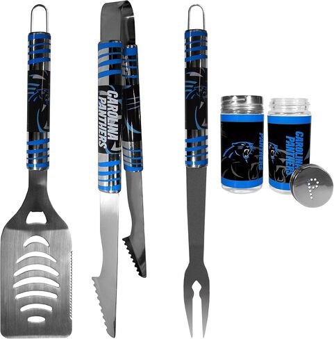 NFL Siskiyou Sports Fan Shop Carolina Panthers 3 pc Tailgater BBQ Set and Salt and Pepper Shaker Set One Size Team Color in Saudi Arabia