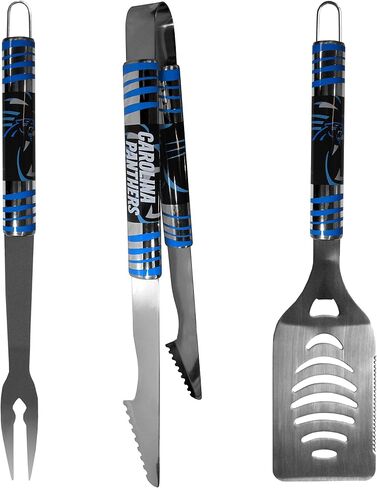 NFL Siskiyou Sports Fan Shop Carolina Panthers 3 pc Tailgater BBQ Set and Salt and Pepper Shaker Set One Size Team Color in Saudi Arabia