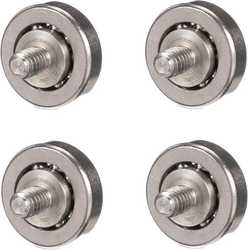 OCS Parts Stainless Steel Flat Ball Bearing Rollers | 29/32" OD Bearing Roller with 1/4-20 x5/8" L Flat Head Screw Stud | B30-1210 in Saudi Arabia