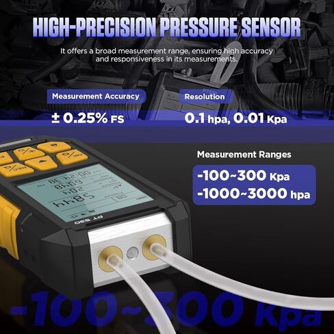 مقياس الضغط الرقمي، جهاز قياس ضغط الغاز HVAC، مقياس الضغط الميداني، جهاز اختبار ضغط الغاز HVAC، 10 وحدات ضغط، -100 ~ 300 كيلو باسكال، قفل البيانات وتخزينها، عرض الإضاءة الخلفية in Kuwait