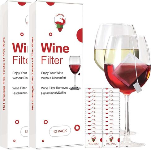 Wine Filters Wine Wand, the Wand Wine Purifier, Remove Histamines and Sulfite,the Wand Wine Filter,Prevent Wine Sensitivities(Pack of 12) in Saudi Arabia