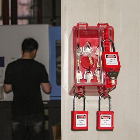 قفل Tagout اقفال الصناديق مجموعة قفل مربع أقفال مثبتة على الحائط قفل خارج العلامة خارج محطة 8 مواقف قفل وفتحة مفتاح 1 in Saudi Arabia