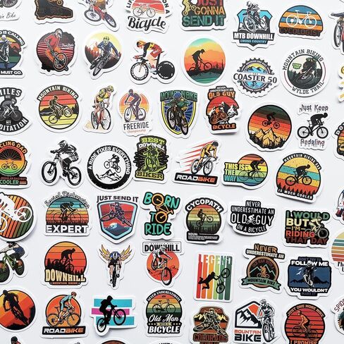 100Pcs Cool Bicycle Decals on Bike Biking Graphic Road Bike Mountain Bike Frame Stickers Bike Fork Decals for Helmet Frame Stickers in Saudi Arabia