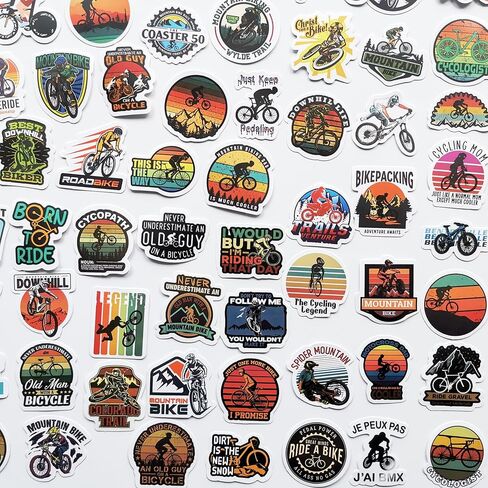 100Pcs Cool Bicycle Decals on Bike Biking Graphic Road Bike Mountain Bike Frame Stickers Bike Fork Decals for Helmet Frame Stickers in Saudi Arabia