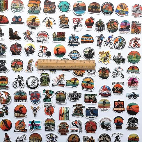 100Pcs Cool Bicycle Decals on Bike Biking Graphic Road Bike Mountain Bike Frame Stickers Bike Fork Decals for Helmet Frame Stickers in Saudi Arabia