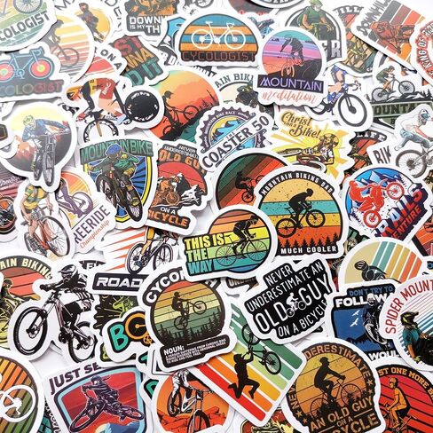 100Pcs Cool Bicycle Decals on Bike Biking Graphic Road Bike Mountain Bike Frame Stickers Bike Fork Decals for Helmet Frame Stickers in Saudi Arabia