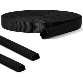 Hanaive 26 FT Nylon Hydraulic Hose Protector Sleeve Black Protective Cover Hose Sheath Hydraulic Hose Wrap Cable Sleeve Torch Cutting Wire Hose Cover Management Wrap for Cord Tig (0.375 Inch Id)