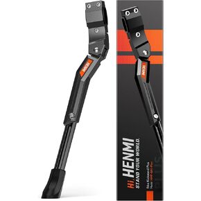 HENMI Bike Kickstand for Adult Bikes, Adjustable Bicycle Kickstand for Most 24"-29", Non-Slip Sole, Aluminum Alloy Material, Kickstand for Mountain Bike/Trek Bike（Updated Model）